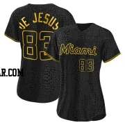 Enmanuel De Jesus Women's Miami Marlins Black Authentic Snake Skin City Jersey