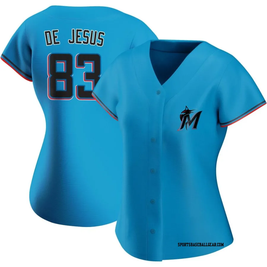 Enmanuel De Jesus Women's Miami Marlins Blue Authentic Alternate Jersey