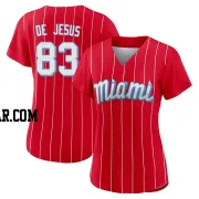 Enmanuel De Jesus Women's Miami Marlins Red Authentic 2021 City Connect Jersey