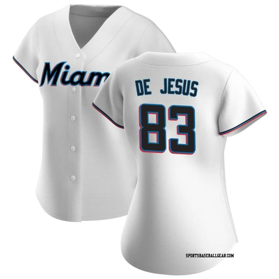 Enmanuel De Jesus Women's Miami Marlins White Replica Home Jersey