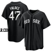 Enmanuel Valdez Men's Boston Red Sox Black/White Replica Jersey