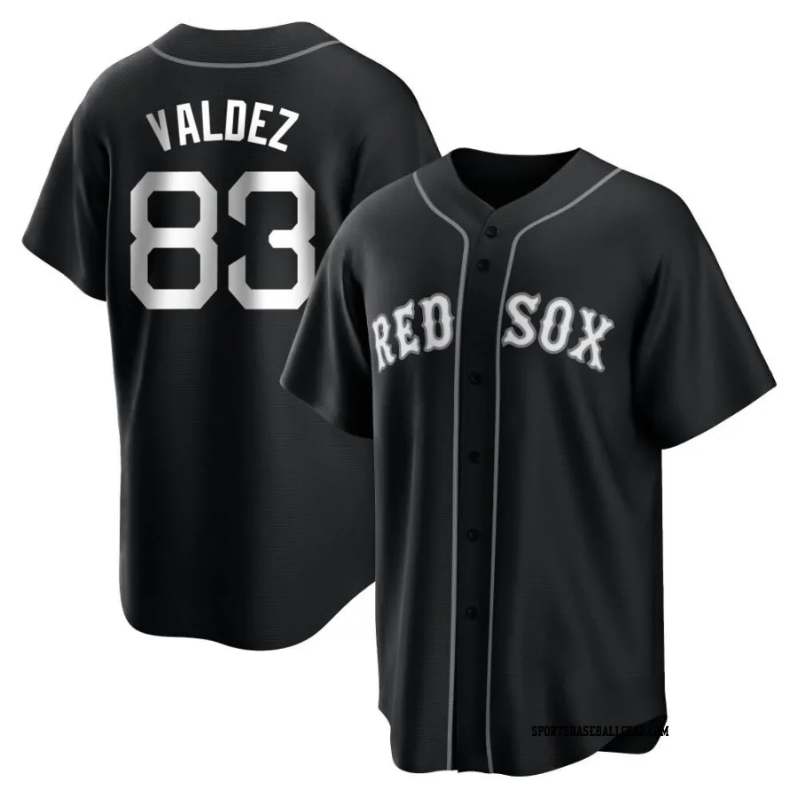 Enmanuel Valdez Men's Boston Red Sox Black/White Replica Jersey