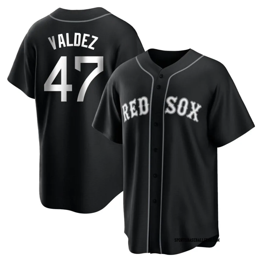 Enmanuel Valdez Men's Boston Red Sox Black/White Replica Jersey