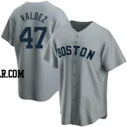 Enmanuel Valdez Men's Boston Red Sox Gray Replica Road Cooperstown Collection Jersey