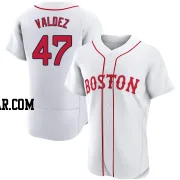 Enmanuel Valdez Men's Boston Red Sox White Authentic 2021 Patriots' Day Jersey