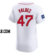 Enmanuel Valdez Men's Boston Red Sox White Elite Home Patch Jersey