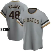 Enmanuel Valdez Men's Pittsburgh Pirates Gray Replica Road Cooperstown Collection Jersey