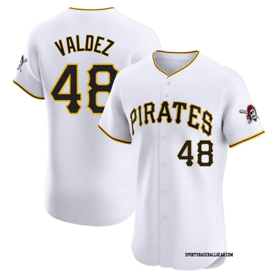 Enmanuel Valdez Men's Pittsburgh Pirates White Elite Home Jersey