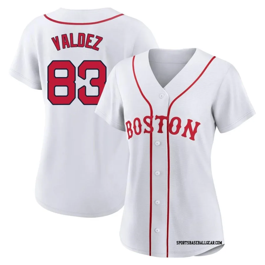 Enmanuel Valdez Women's Boston Red Sox White Authentic 2021 Patriots' Day Jersey