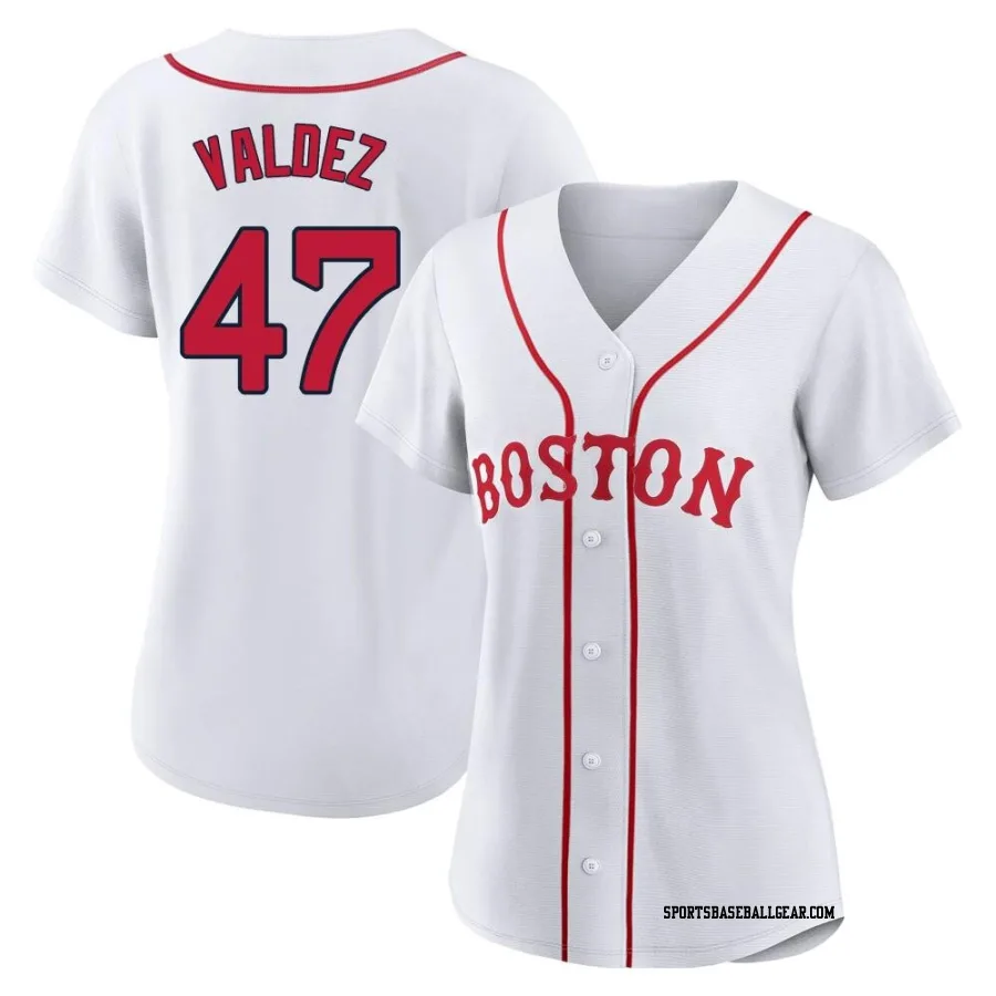 Enmanuel Valdez Women's Boston Red Sox White Authentic 2021 Patriots' Day Jersey