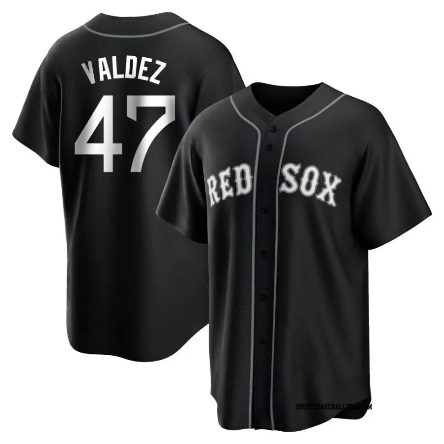 Enmanuel Valdez Youth Boston Red Sox Black/White Replica Jersey