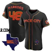 Enoli Paredes Men's Houston Astros Black Authentic 2023 Space City Ready 2 Reign Flex Base Jersey