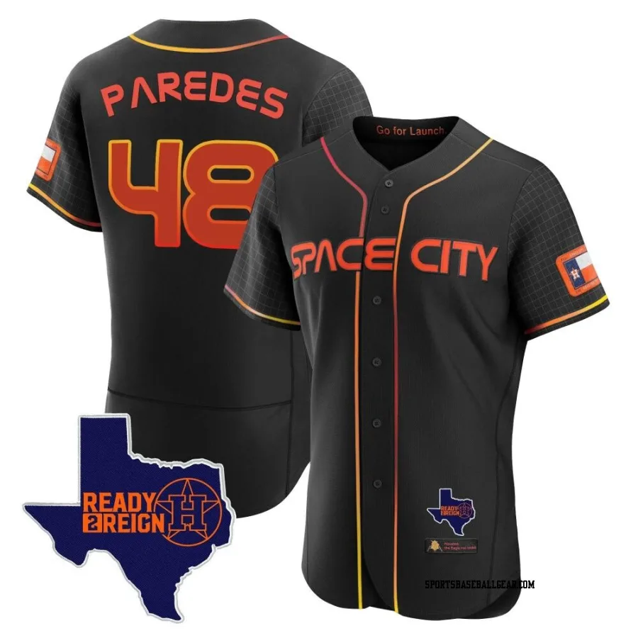 Enoli Paredes Men's Houston Astros Black Authentic 2023 Space City Ready 2 Reign Flex Base Jersey