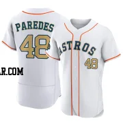 Enoli Paredes Men's Houston Astros Gold Authentic White 2023 Collection Jersey