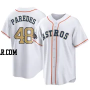 Enoli Paredes Men's Houston Astros Gold Replica White 2023 Collection Jersey