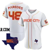 Enoli Paredes Men's Houston Astros White Authentic 2023 Space City Ready 2 Reign Flex Base Jersey