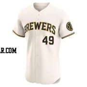 Enoli Paredes Men's Milwaukee Brewers Cream Elite Home Jersey