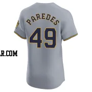 Enoli Paredes Men's Milwaukee Brewers Gray Elite Road Jersey