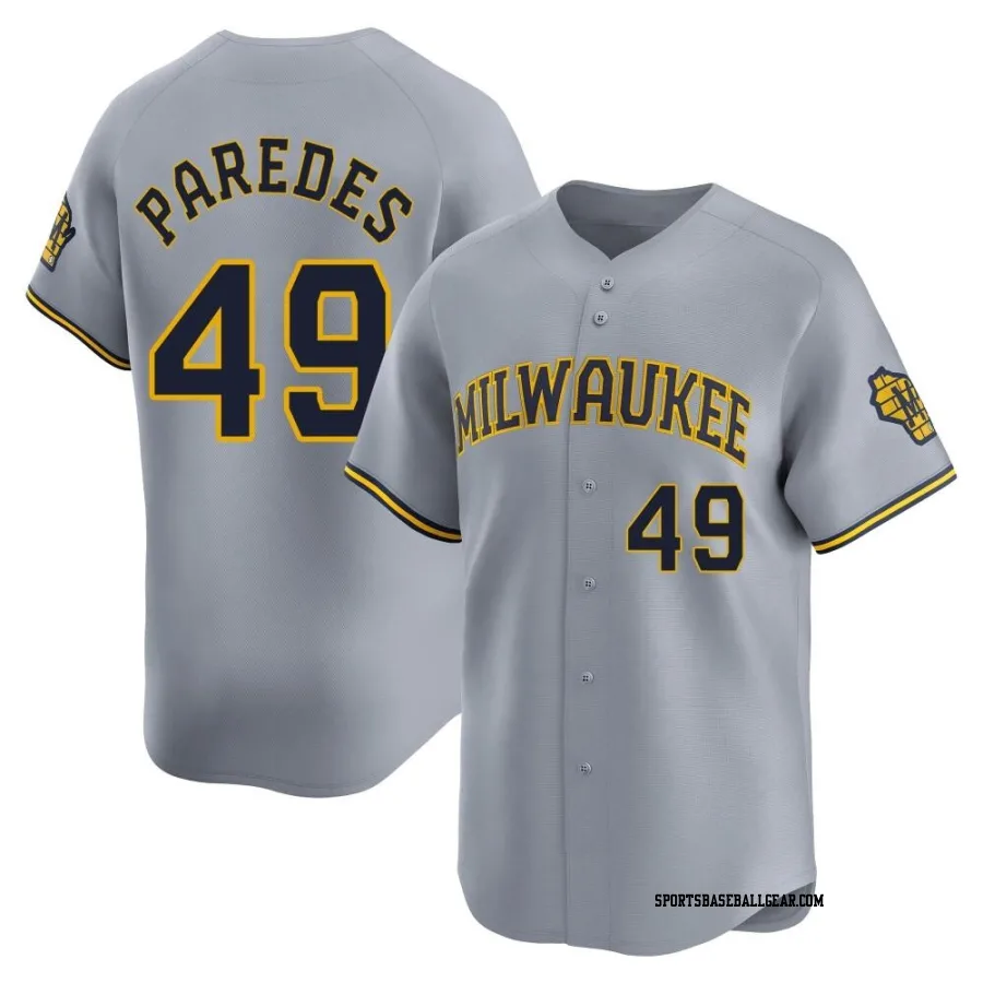 Enoli Paredes Men's Milwaukee Brewers Gray Limited Away Jersey