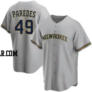 Enoli Paredes Men's Milwaukee Brewers Gray Replica Road Jersey