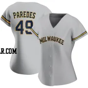 Enoli Paredes Women's Milwaukee Brewers Gray Authentic Road Jersey