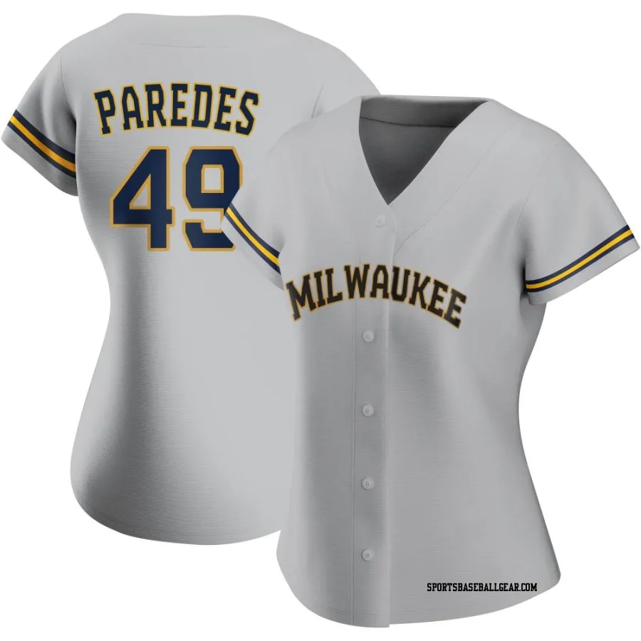 Enoli Paredes Women's Milwaukee Brewers Gray Authentic Road Jersey