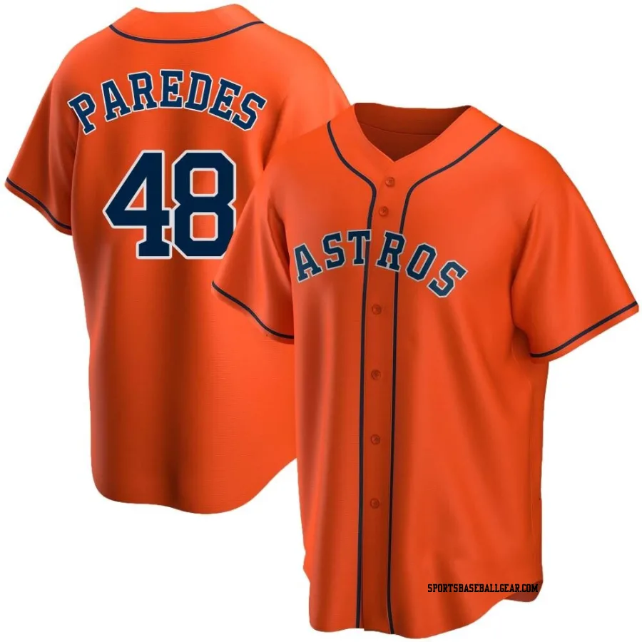 Enoli Paredes Youth Houston Astros Orange Replica Alternate Jersey