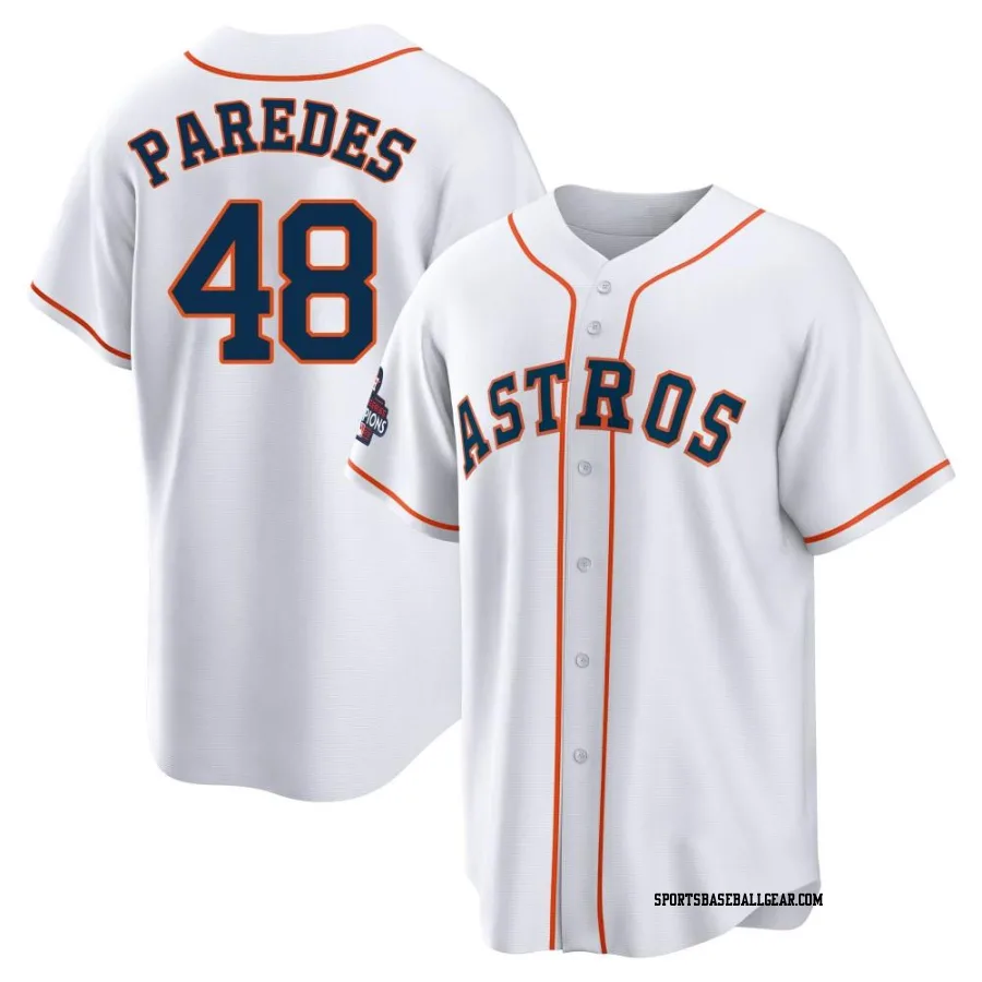 Enoli Paredes Youth Houston Astros White Replica 2022 World Series Champions Home Jersey