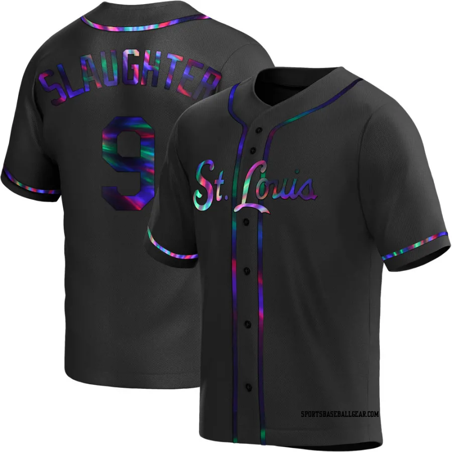 Enos Slaughter Men's St. Louis Cardinals Black Holographic Replica Alternate Jersey