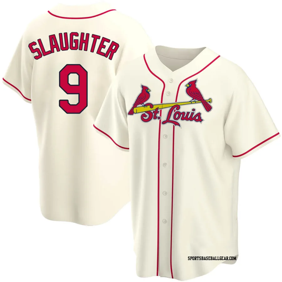 Enos Slaughter Men's St. Louis Cardinals Cream Replica Alternate Jersey