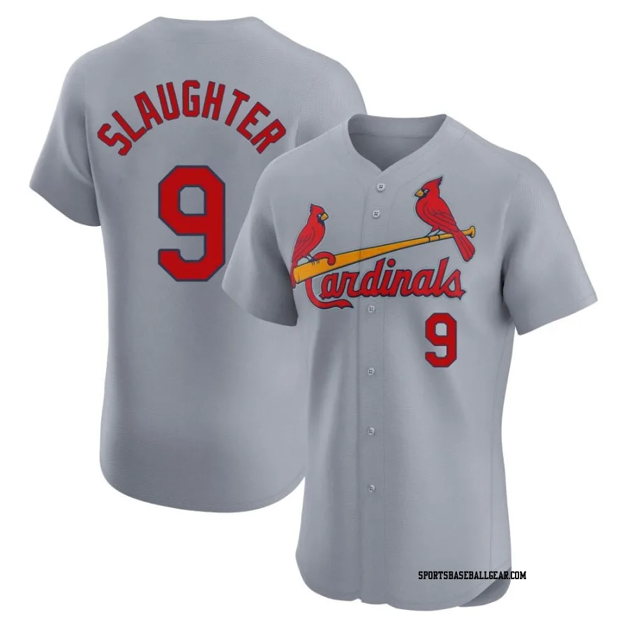 Enos Slaughter Men's St. Louis Cardinals Gray Elite Road Jersey