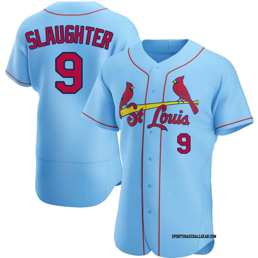 Enos Slaughter Men's St. Louis Cardinals Light Blue Authentic Alternate Jersey