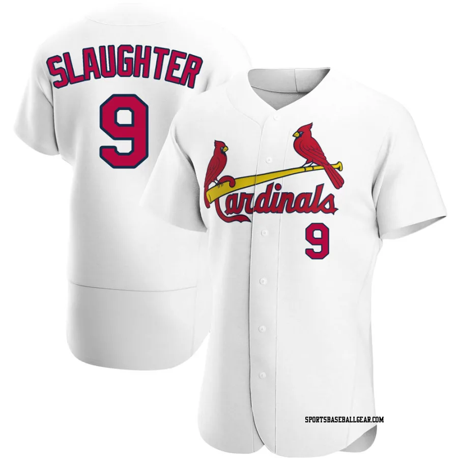 Enos Slaughter Men's St. Louis Cardinals White Authentic Home Jersey