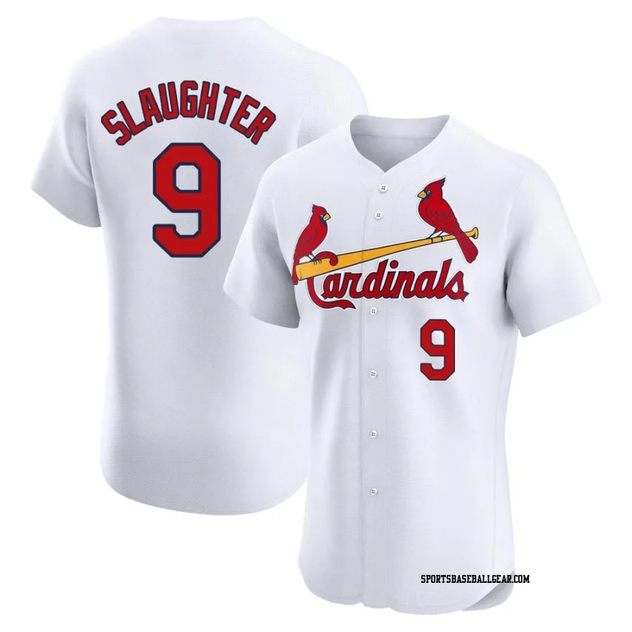 Enos Slaughter Men's St. Louis Cardinals White Elite Home Jersey