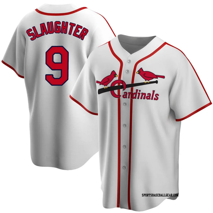 Enos Slaughter Men's St. Louis Cardinals White Home Cooperstown Collection Jersey