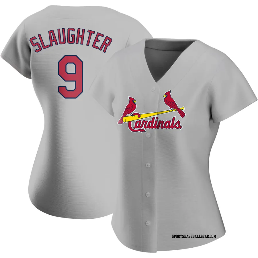 Enos Slaughter Women's St. Louis Cardinals Gray Replica Road Jersey