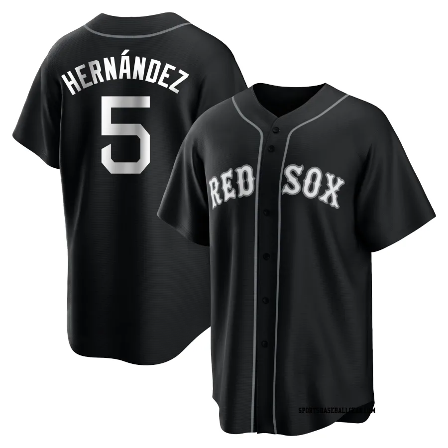 Enrique Hernandez Men's Boston Red Sox Black/White Replica Jersey