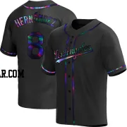 Enrique Hernandez Men's Los Angeles Dodgers Black Holographic Replica Alternate Jersey