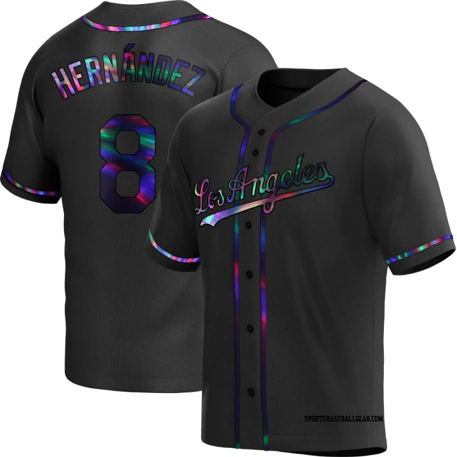 Enrique Hernandez Men's Los Angeles Dodgers Black Holographic Replica Alternate Jersey