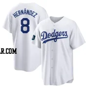 Enrique Hernandez Men's Los Angeles Dodgers White Replica 2024 World Tour Seoul Series Home Jersey