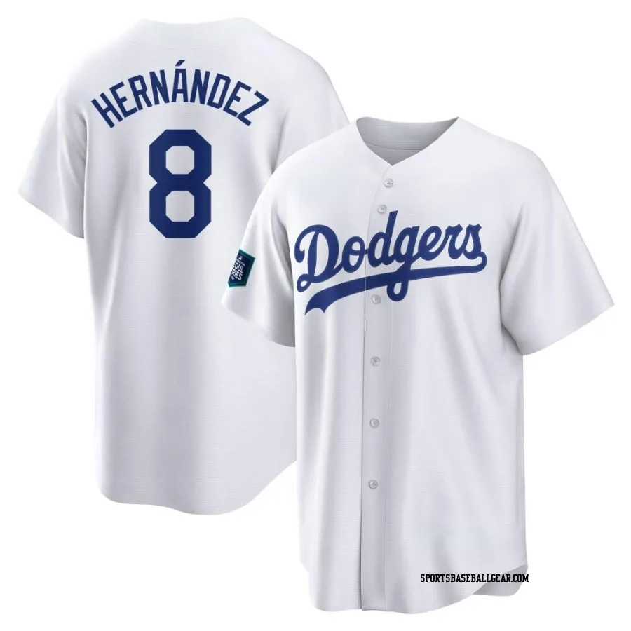 Enrique Hernandez Men's Los Angeles Dodgers White Replica 2024 World Tour Seoul Series Home Jersey