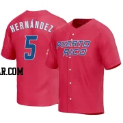 Enrique Hernandez Men's Puerto Rico Baseball Red Replica 2023 World Baseball Classic Jersey