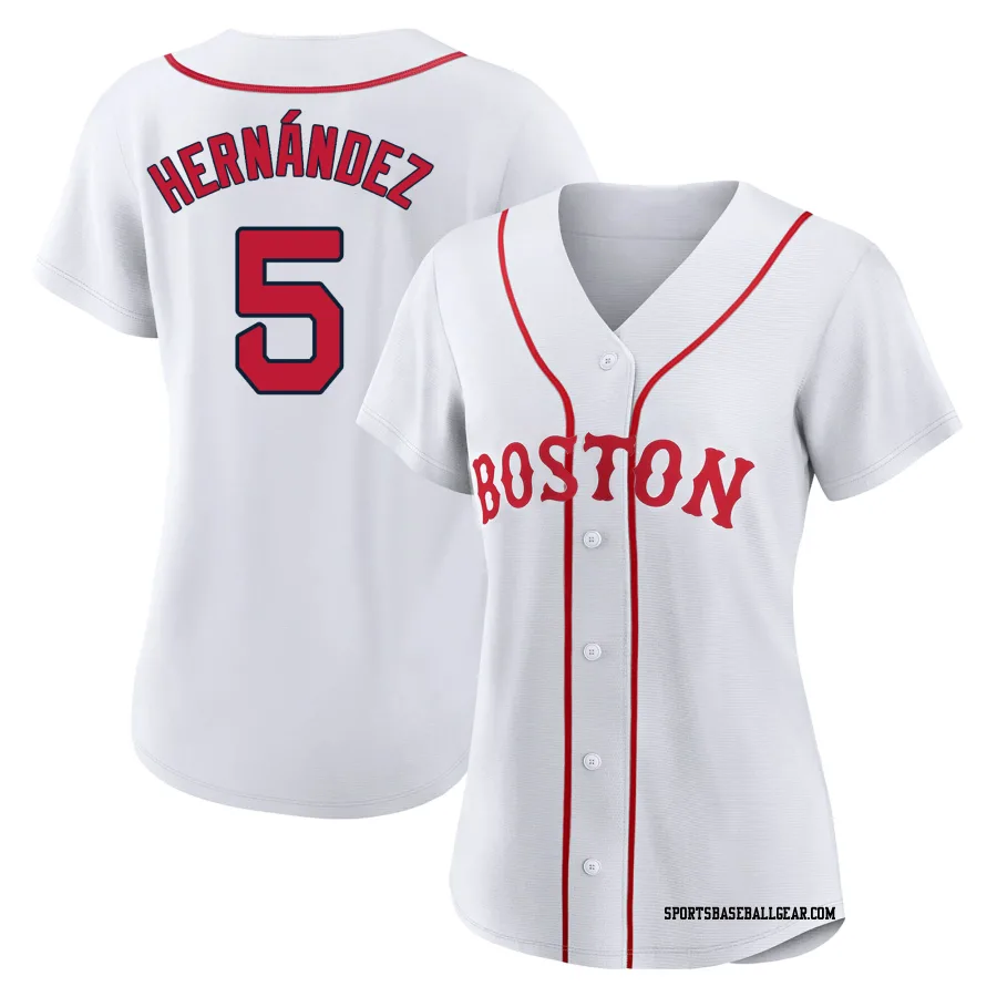 Enrique Hernandez Women's Boston Red Sox White Authentic 2021 Patriots' Day Jersey