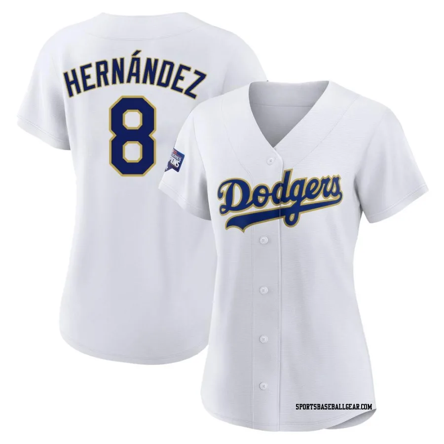 Enrique Hernandez Women's Los Angeles Dodgers White/Gold Authentic 2021 Gold Program Player Jersey