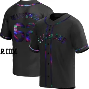 Enyel De Los Santos Men's Cleveland Guardians Black Holographic Replica Alternate Jersey