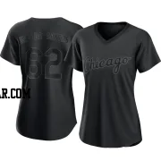 Enyel De Los Santos Women's Chicago White Sox Black Authentic Pitch Fashion Jersey