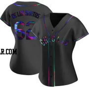 Enyel De Los Santos Women's Chicago White Sox Black Holographic Replica Alternate Jersey