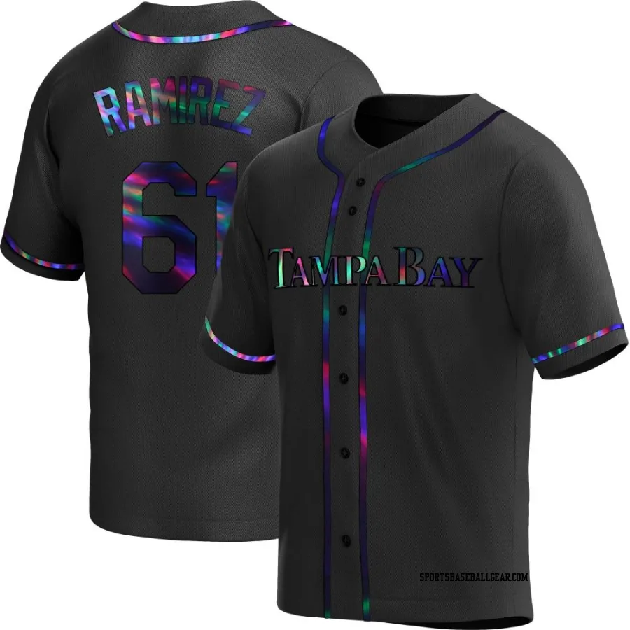 Erasmo Ramirez Youth Tampa Bay Rays Black Holographic Replica Alternate Jersey