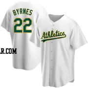 Eric Byrnes Men's Oakland Athletics White Replica Home Jersey