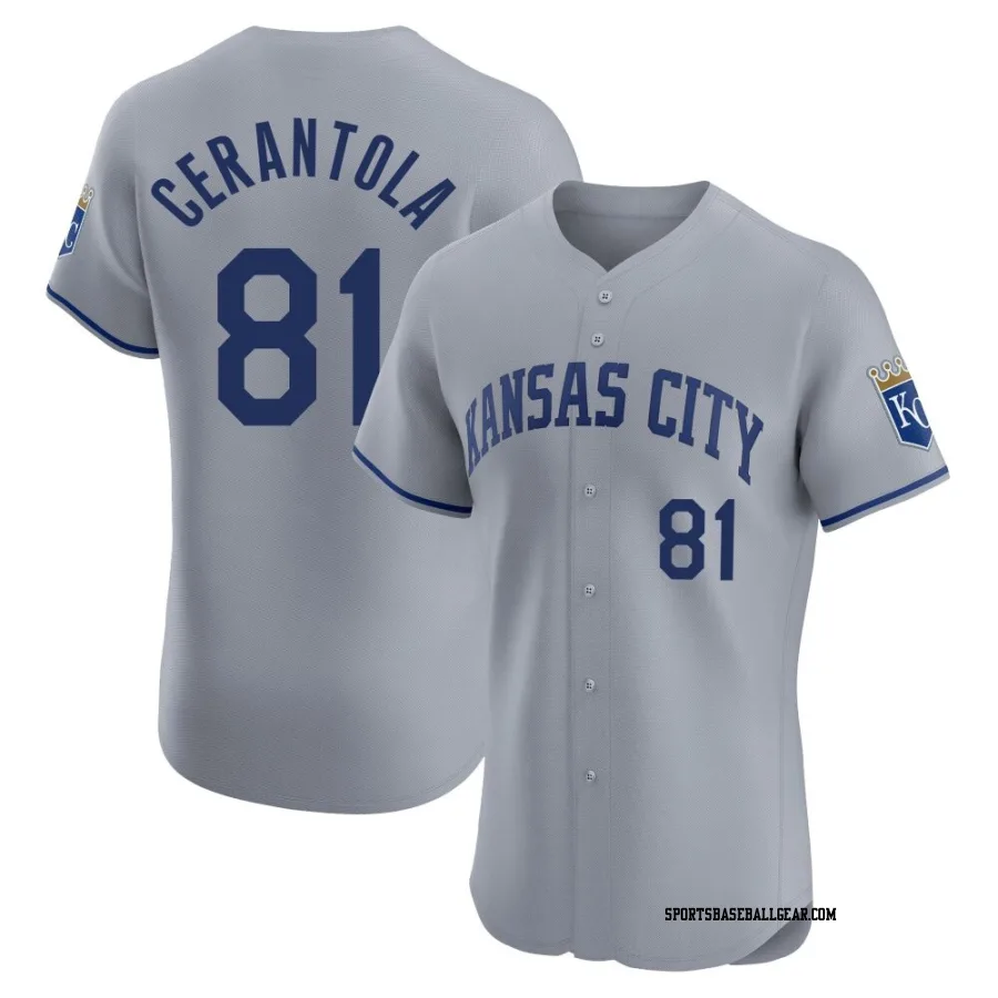 Eric Cerantola Men's Kansas City Royals Gray Elite Road Jersey